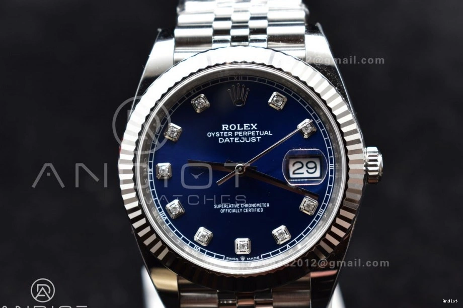1:1 Jubilee DateJust Steel SS Clean On 41 Best Edition Diamonds VR3235 Blue Dial 904L 126334 Bracelet 0504
